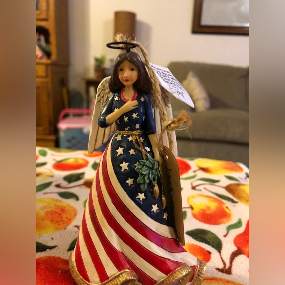 Jim Shore Patriotic Angel Hanging Ornament Figurine Heartwood Creek Enesco